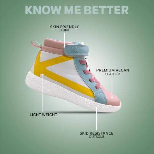 Image of KazarMax Hopits Kids Boys and Girls Ankle Length | High Top | Slip-on Sneakers Shoes | Lightweight | Outdoor Shoes Collection