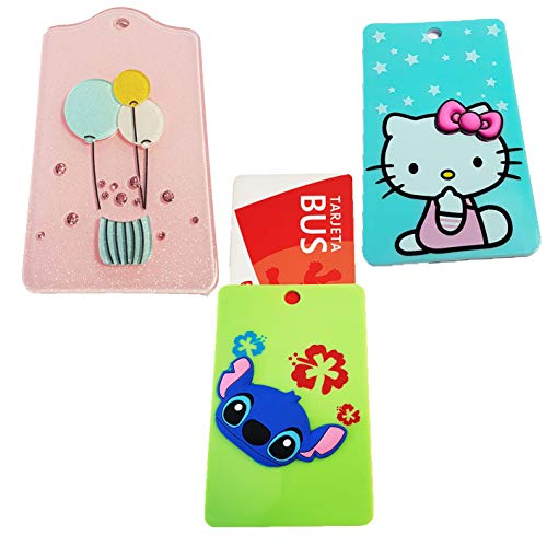 Llavero – Tarjeta – Bus – crédito – Club – Pack 3 Unidades. Incluye Stich, Hello Kitty, Globos.