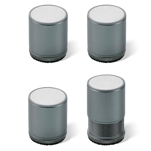 Geoyien 4 Piezas Metal Patas para Muebles, Autoadhesivos Patas Mueble Regulables, para Cama, Sofá, Armario, Cocina, Mesa, Encimera (Gris, L)
