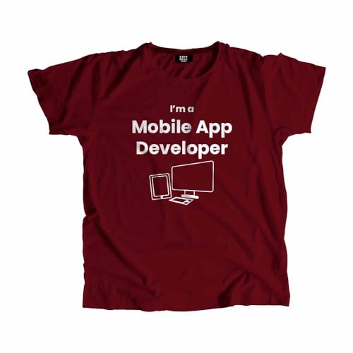 Développeur Mobile T-shirt bordeaux unisexe confortable pour coder au frais