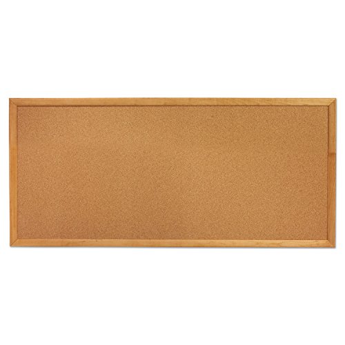 Image of Quartet Cork Bulletin Board, 1' x 3', Oak Finish Frame (300)