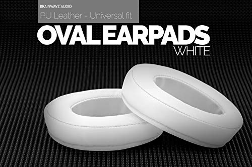 Image of Brainwavz Replacement Earpads for ATH M50X, M50BT, Steelseries Arctis, Pro Wireless & Stealth 600, HyperX Cloud, AKG, SHURE, Philips & Many More Headphones, Memory Foam Ear Pad Cushions, White Oval