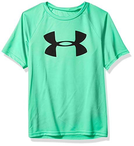 Under Armour Boys' Tech Big Logo Short Sleeve Gym T-Shirt, Vapor Green (299)/Black
