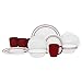 Corelle 20 Piece Livingware Dinnerware Set with Storage,Classic Cafe Red, Service for 4