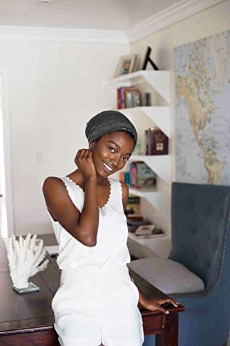 Grace Eleyae Ge Women's Satin Lined Sleep Cap Slap Silky Beanie Soft Smooth & Stylish Hair Care Hat, Gray #TOP1