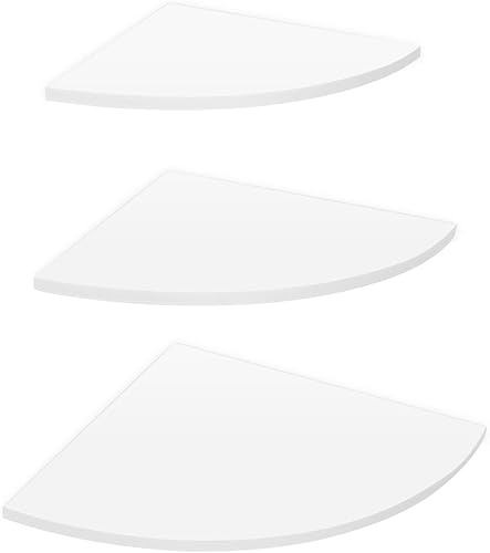 Miniatura 7 de Yosoo Health Gear Estante de esquina flotante, estantería de esquina alta blanca, estantes de esquina flotantes blancos, estantes de esquina de