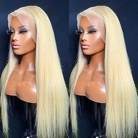 613 Blonde Lace Front Wigs Human Hair Straight 13x4 HD Transparent Lace Wigs Human Hair Pre Plucked Straight Blonde Lace Front Wigs Human Hair 150% Density Glueless Wigs For Women 18 Inch Cover