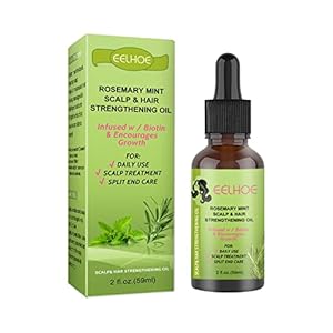 Biotin Herbal Serum, Rosemary Mint Scalp & Hair Strengthening Oil, Scalp massage oil for hair growth and Hair Oil for…