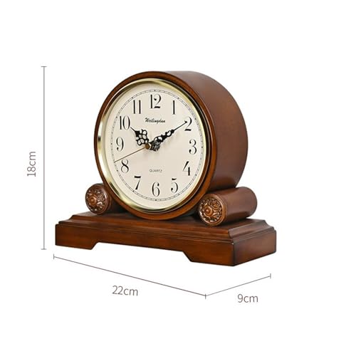 Reloj mesa chimenea sala estar retro mueble TV madera antiguo 3