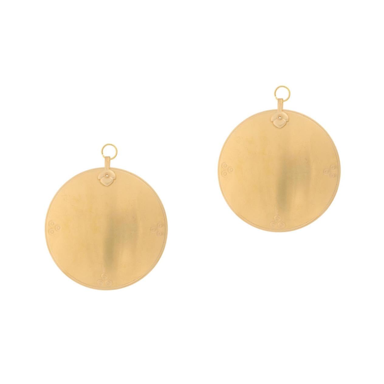 Alipis 2 Piezas Espejo De Chismes Pequeño Espejo para Pared Espejo Redondo Espejo Exterior Espejo Bagua Espejo De Puerta Espejos Chinos Espejos para Decoración De Paredes Latón Golden