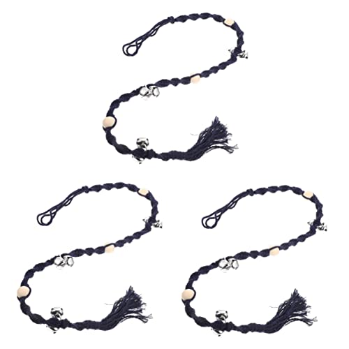 balacoo 3pcs Hand-Woven Dog Doorbell Puppy Training Bell Dog Door Pet Doorbell Decorative