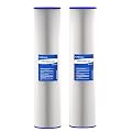 Purevua 2-Pack 20" x 4.5" Pleated Sediment Water Filter Cartridge, 20 Micron High Flow Whole House Water Filter Replacement for Well Water, Compatible with ECP20-20BB, SPC-45-2020