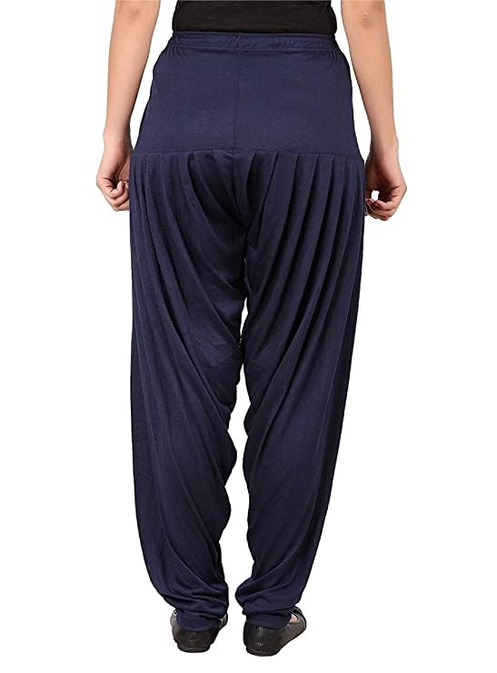 Image of Ultra Soft Rayon Viscose Solid Attractive Pleated Pattern Casual wear Patiala Pants for Womens