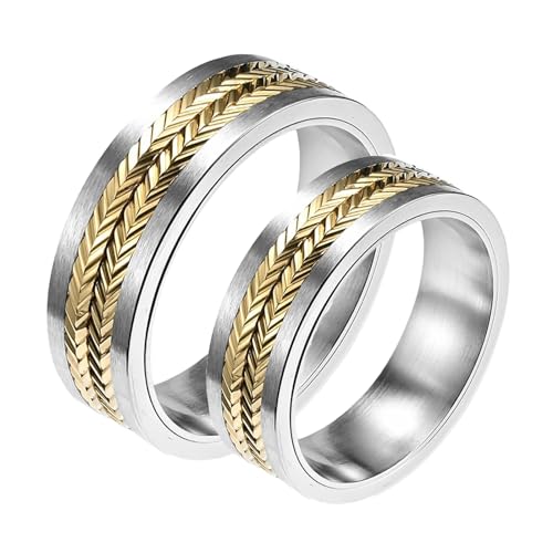 Bagues tournantes pour l'anxiété en acier inoxydable alliance couple 7mm
