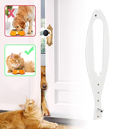 Cat Door Holder Latch, Adjustable Cat Door Latch Cat Door Stopper To Keep Dogs And Baby Out Of Cat Litter Boxes And Food , Cat Door Alternative，Installs Fast Flex Latch Strap Cat Door，White #TOP14