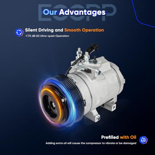 Image of ECCPP AC Compressor for Ford for F-250 for F-350 Super Duty 6.2L 2011-2016 | for Ford for F-350 6.2L 2011-2016 for Ford for F-650 for F-750 6.8L 2016-2018 AC Compressor with Clutch Rapid Cooling