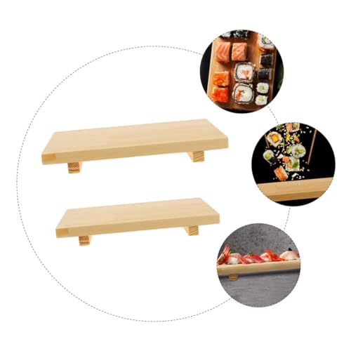 Set 2 platos para sushi estilo japonés de madera miniatura 3