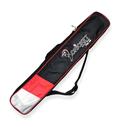 Bratla Cricket Bat Cover Bag For Full Size Bat Adjustable Shoulder Strap Foam Padded - Secure And Convenient Cricket Gear Storage Bag Black/Red #TOP7
