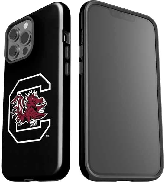 Skinit Impact Phone Case Compatible with iPhone 15 Pro Max - Officially Licensed University of South Carolina Gamecocks Logo Black Design