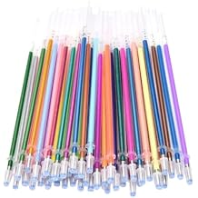 100 Pcs 0.7m Coloring Gel Pens Refills - Metallic, Glitter, Neon, Pastel - Fine Point - Rollerball Gel Pens
