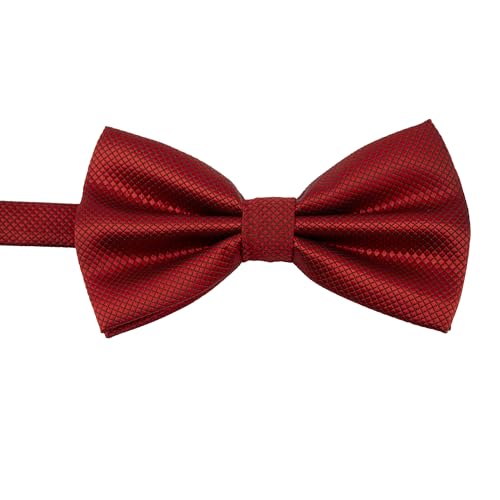 Pajarita Granate Moderna, Elegante y Ajustable para Hombre - Ideal para Bodas, Eventos Formales, Corbata de lazo Granate Moderna Preatada y con Gancho - Ajuste Perfecto
