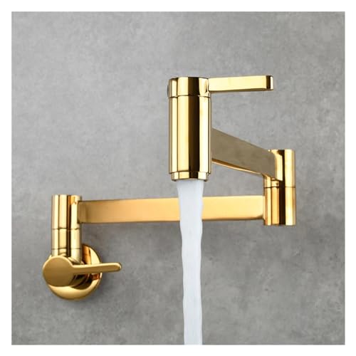 Robinet de cuisine mural au design moderne avec bras pliant double