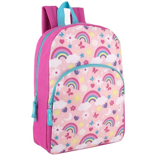 Image of Trail maker 15 Inch Kids Backpacks for Boys & Girls | Preschool, Kindergarten, Elementary School Backpacks with Adjustable, Padded Straps (Radiant Rainbows)