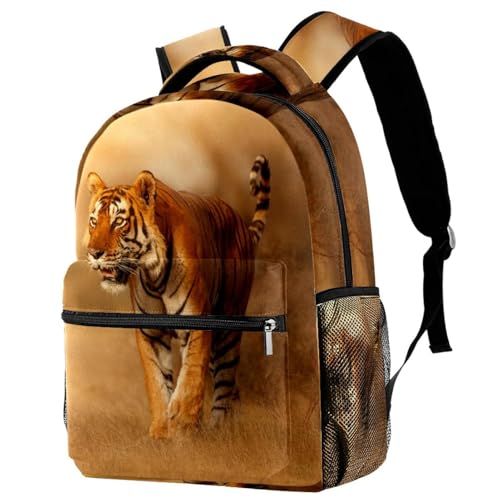 Sac à dos d'école tigre sauvage 40cm pour adolescents et étudiants