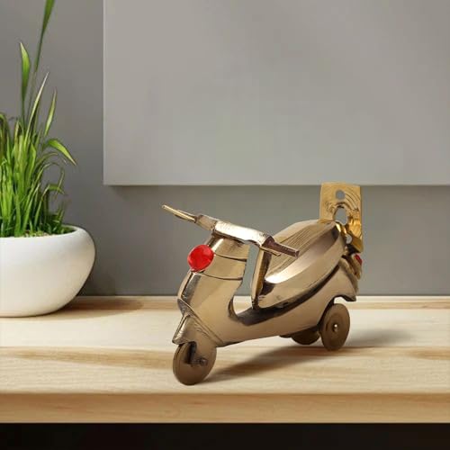 NAMS Brass Scooter Showpiece Antique Handmade Vespa Miniature Two-Wheeler...