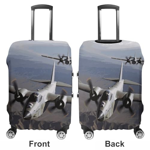 US Army Plane Luggage Cover, Washable Elastic Suitcase Cover Protector Fit 18-32 Inch Luggage3