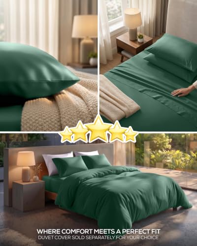 Image of Utopia Bedding Queen Sheet Set 4 Piece Soft Sheets - Emerald