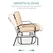 Best Choice Products 2-Person Outdoor Glider Bench Loveseat Rocking Chair for Patio, Garden, Yard, Porch w/Armrest, UV- and Water-Resistant Cushions - Beige