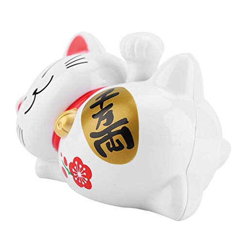 Leuke Maneki Neko Lucky Cat Beeldjes Liggen Zwaaien Wenkende Fortuin, Lucky Cat Fengshui Decor voor Thuis Auto(#2) - Afbeelding 8