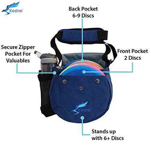 Kestrel Discs Golf Pro Set | 3 Disc Pro Pack Bundle + Bag | Disc Golf Set | Includes Distance Driver, Mid-Range And Putter | Small Disc Golf Bag (Blue) #TOP2