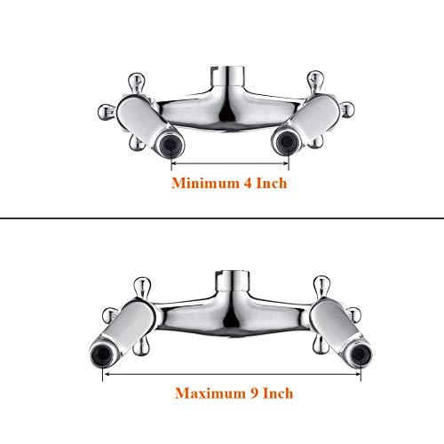 (Upgraded) Wall Mount Kitchen Sink Faucet, 6 Inch Center Sink Faucet, In Wall Faucet Kitchen Sink, Kitchen Wall Faucets, Wall Faucet Sink, Two Cross Handles Kitchen Faucet, Chrome, Rulia Rb1026 #TOP3
