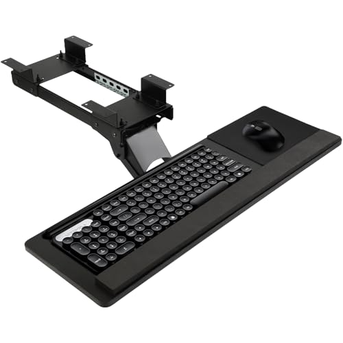 Keyboard Tray Under Desk, 360° Adjustable Slide Out
