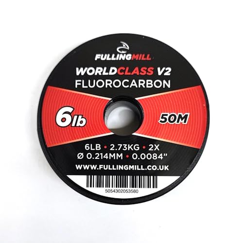 FULLING MILL FLUOROCARBON V2 WORLD CLASS TIPPET - LEADER 50M SPOOL (6lb - 0.214mm - 50m)