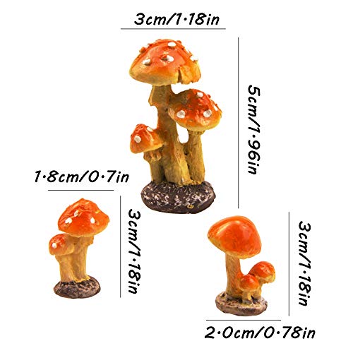 Oddier 3Pcs Resin Mushroom Miniature Fairy Garden Decoration Accessories Garden Sculptures Statues,Yard Garden Decor For Outside Gnomes Outdoor Decor For Patio Zen Garden #TOP1
