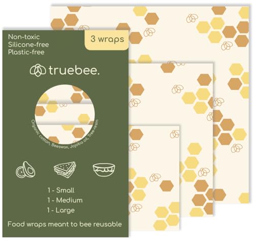 Truebee Reusable Beeswax Food Wraps 3-Pack