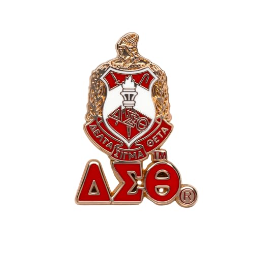 Delta Sigma Theta 3D Crest Lapel Pin with Letters