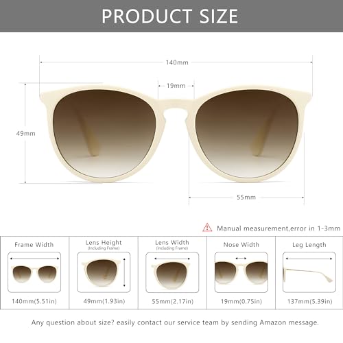 Image of SUNGAIT Vintage Round Sunglasses for Women Classic Retro Designer Style