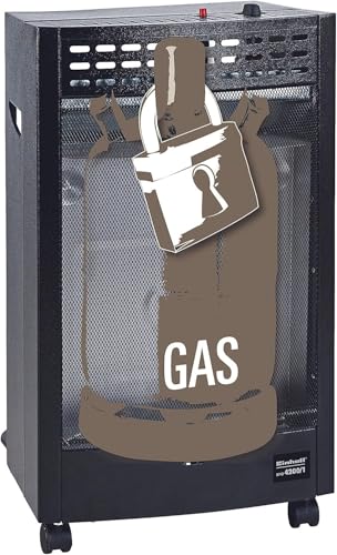 Einhell BFO 4200/1 Blue Flame Gasheizofen, 4,2 kW, für Camping-Gasflaschen, Piezozünder, Gasdruckregler für Außenbereich