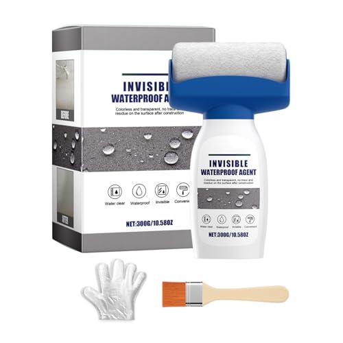 Adhesivo Impermeable Transparente,Spray Impermeabilizante | Incluye Cepillo y Guantes, Alta Adhesión, Material Reparación para Grietas en Sótanos, Canalones y Superficies de