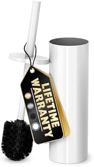 White Toilet Brush and Holder Set