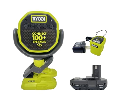 RYOBI 18V PCL615 Cordless Verse Clamp Bluetooth Speaker Kit with ...