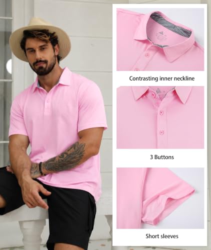 Image of SCODI 5 Pack Mens Pocket Polo Shirts Short Sleeve Golf Casual Work T-Shirt
