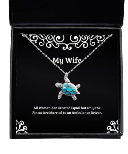 Take Thai Real Origin Brilliant Wife, All Women are Created Equal but Only The Finest are Married to, Beautiful Opal Turtle Necklace for Wife from Husband