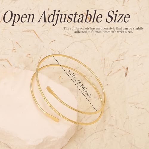 BROCC 2PCS Gold Coil Swirl Upper Arm Bracelet for Women Open Upper Arm Cuff Bangle Armlet Gold Silver Adjustable Armband Bracelet Set2