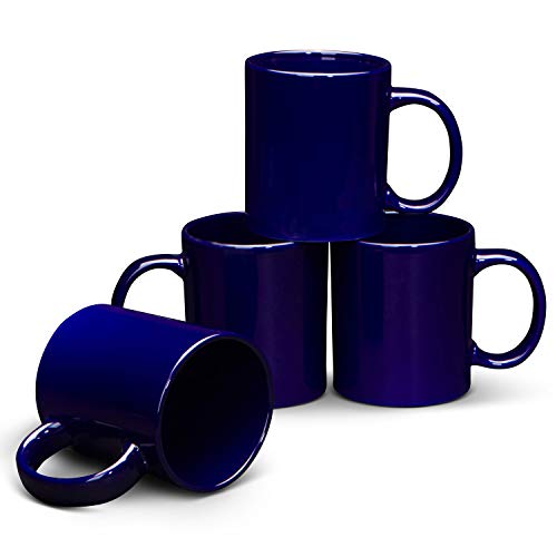 Serami 19oz Cobalt Large Classic Mugs for Coffee or Tea Large Handle and Heavy Duty Construction Set of 4