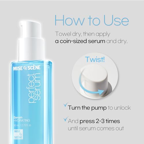 Image of Mise En Scene Perfect Hydrating Serum for Hair Moisturizing - Low Porosity Hair Products with Argan Oils, Lightweight Hair Oil for Fine Hair, Hydrating with Citrus Scent, 2.70 fl. Oz